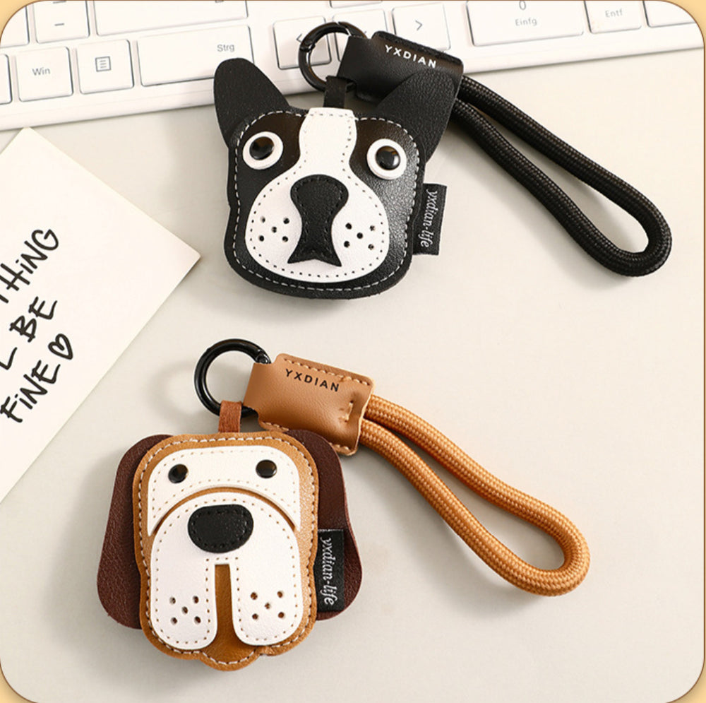 Accessories - Leather Puppy Keyring-Black - Goodie Goodie
