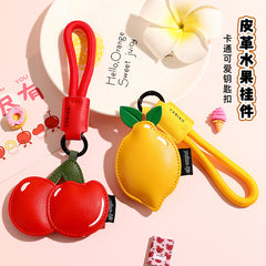 Leather Fruit Keyring-Peach