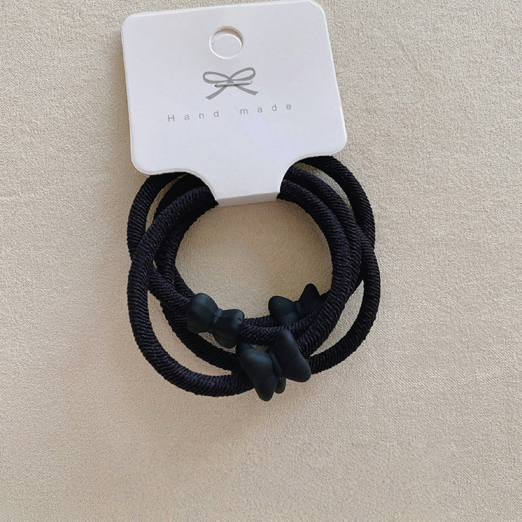 Bow Hair Tie Pack-Black