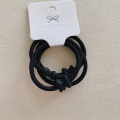Bow Hair Tie Pack-Black