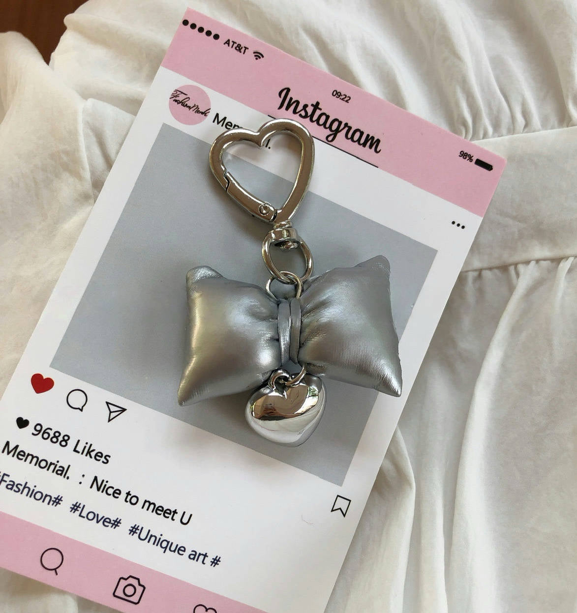 Bow Keyring-Silver