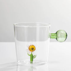 3D Sunflower Glass Cup 300ml
