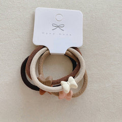 Bow Hair Tie Pack-Brown