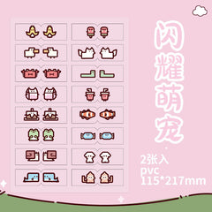 Stationery - Cartoon Index Stickers -2 Sheets - Goodie Goodie