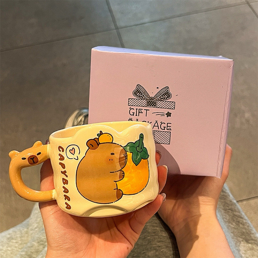 Bottles & Cups - Capybara Mug-300ml Orange - Goodie Goodie