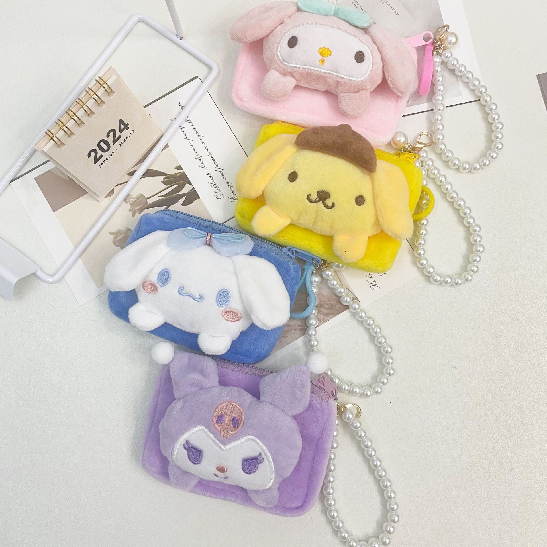 Bags & Storage - Cinnamoroll Coin Purse with Pearl Chain - Goodie Goodie