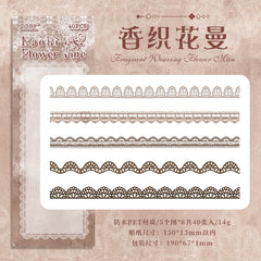 Lace Border Waterproof Stickers -40pieces