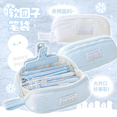 Rosyposy Large-Capacity Ultra-Soft Pencil Case-Blue