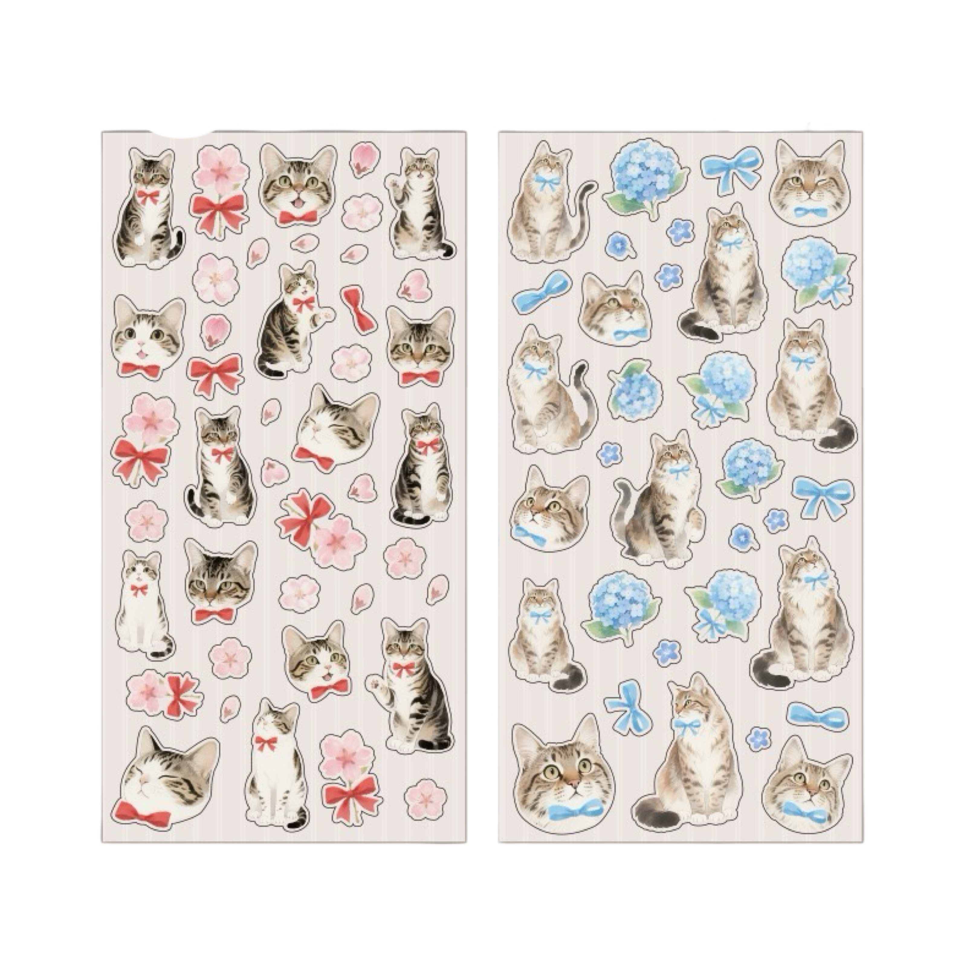 Sweet Cat & Floral PET Waterproof Stickers 2 Sheets #2