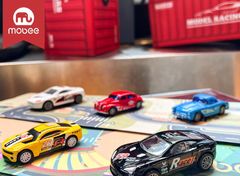 30 Zinc Alloy Racing Cars with Map and Parking Building