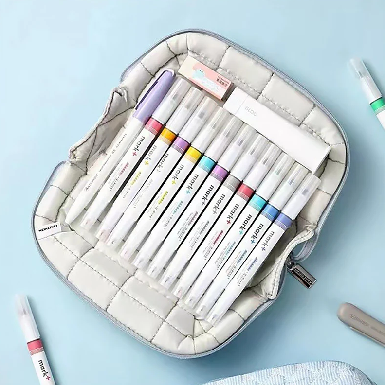 Stationery - KOKUYO Cooling Pillow Pencil Case 180x95x78mm - White - Goodie Goodie